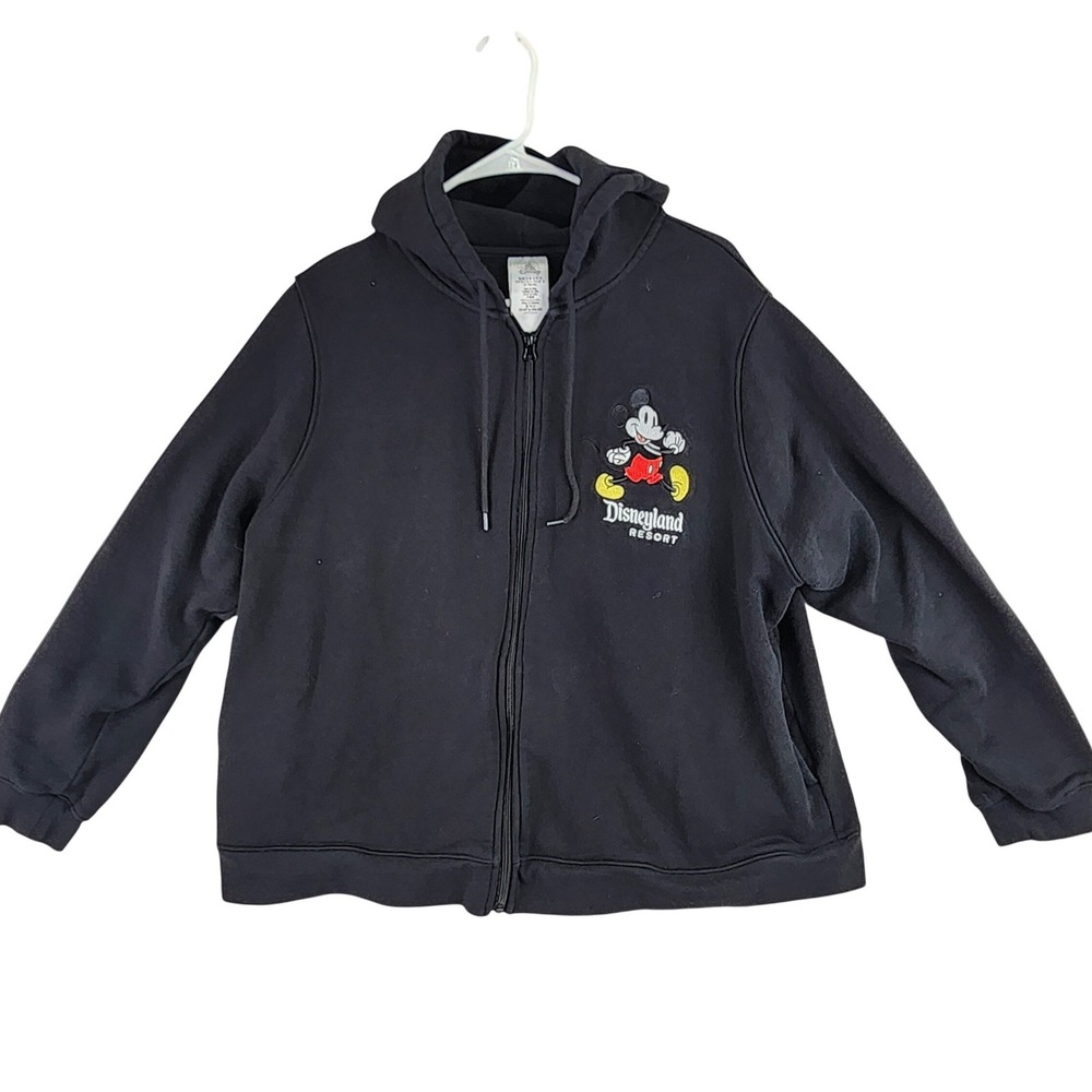 Disneyland Resort Mickey Mouse Black Full Zip Hoodie Womens 1X